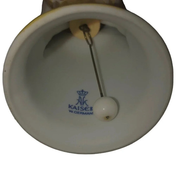 Vintage KAISER 1978 W. Germany Yellow Angel Bell Christmas Ornament Xmas Music - Picture 5 of 5